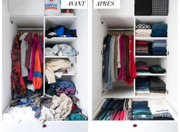 Avant-apres-dressing-detox-home-organising-itsy-bitsy-tidy-organiser-et-desencombrer-son-dressing-pliage-marie-kondi-konmari