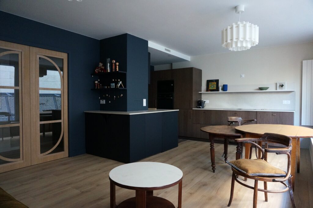 Rénovation d'intérieur Appartement bercy Paris- portes vitrées sur mesure - cuisine schimdt- itsy bisty tidy